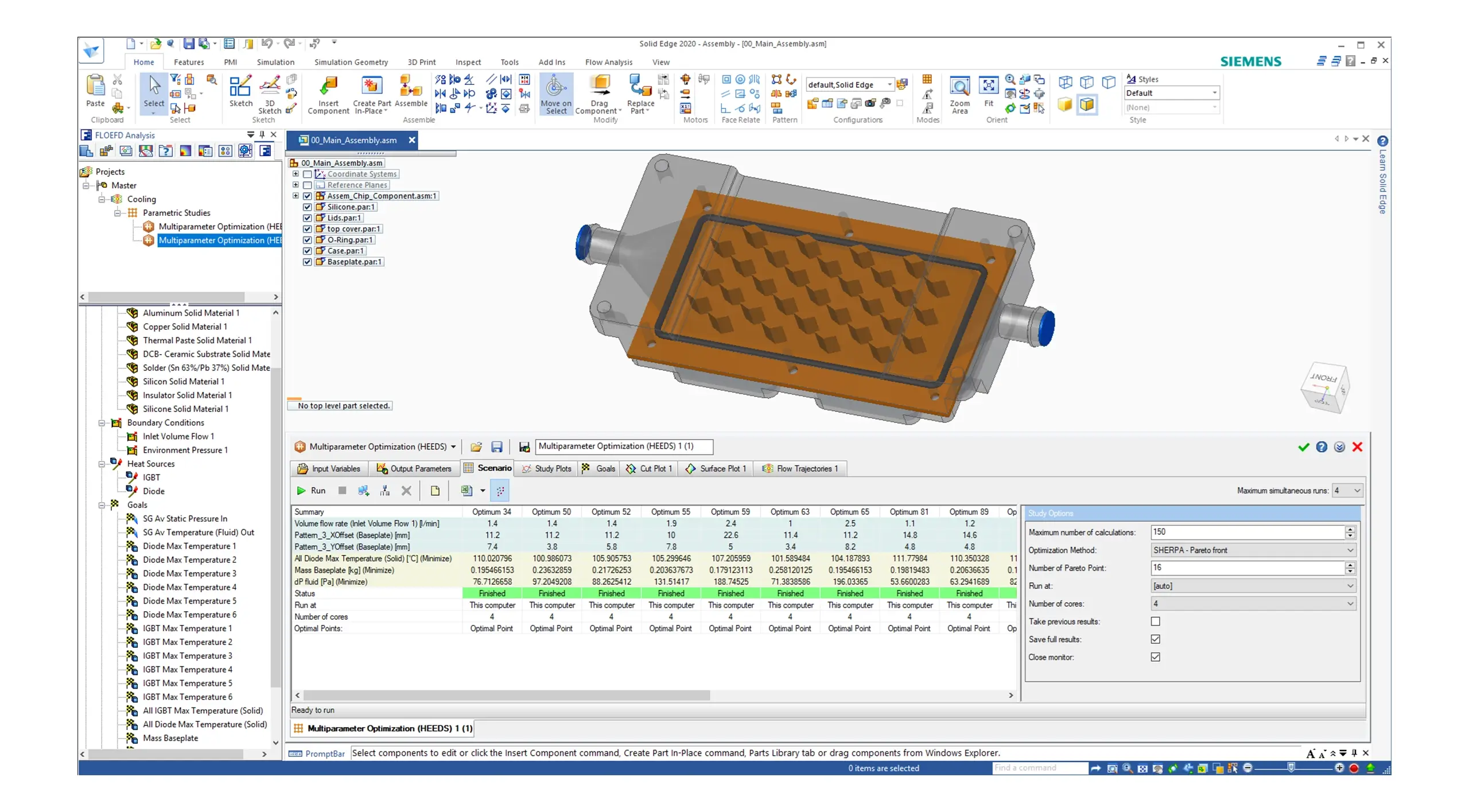 SmartCAE - Simcenter FLOEFD - FLOEFD Extended Design Exploration